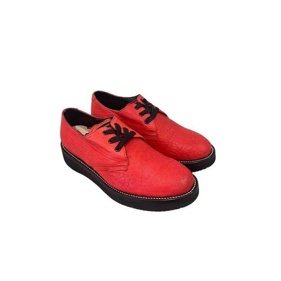 Two Thousand Never Red Leather Loafer Style Shoes Vibram Sole Mens 9 Womens 10 - Picture 3 of 8